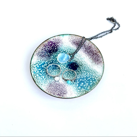 Vintage Enamelled Copper Trinket Dish - Picture 1 of 15